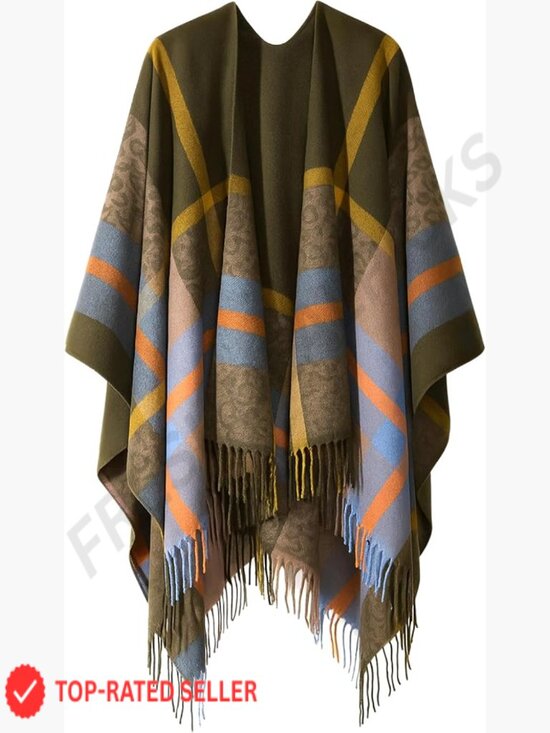 71U8n7zeWdL._AC_SY350_QL65_.jpg Oversized Poncho Shawl Elegant Soft Polyester Cape Blanket Cardigan Chic